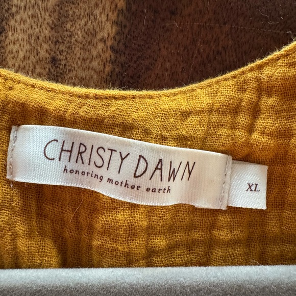 Christy Dawn dress Scarlett mustard gauze Cottagecore Dress XL - Picture 2 of 6